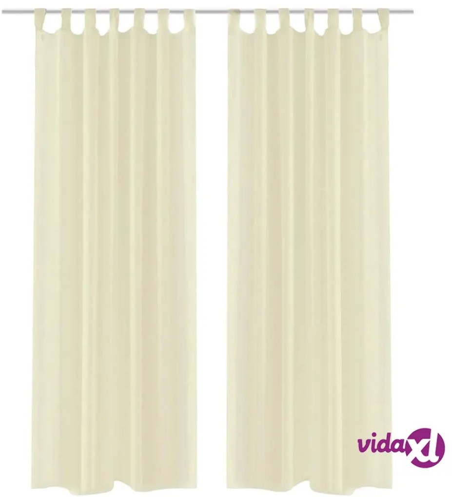 vidaXL Tenda Trasparente Colore Crema 140 x 225 cm 2 pezzi