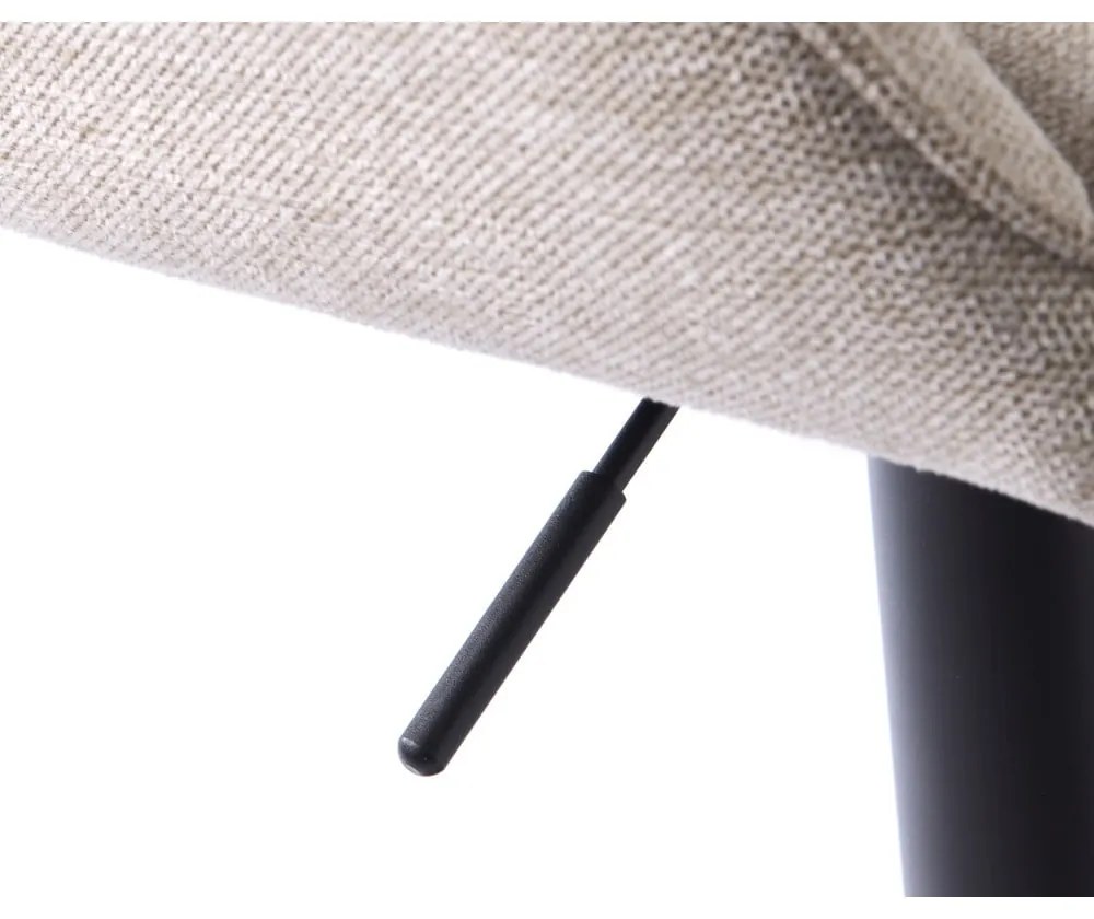 Sgabello da bar beige imbottito con altezza regolabile/con braccioli (altezza della seduta 65 cm) Nolan – Unique Furniture