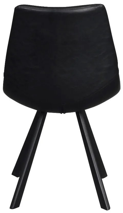 Sedia da pranzo nera con gambe nere Alpha - Rowico