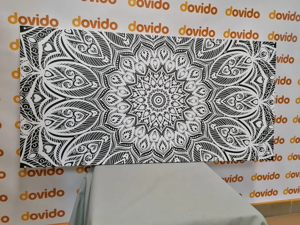 Quadro su tela – Mandala armonia in bianco e nero