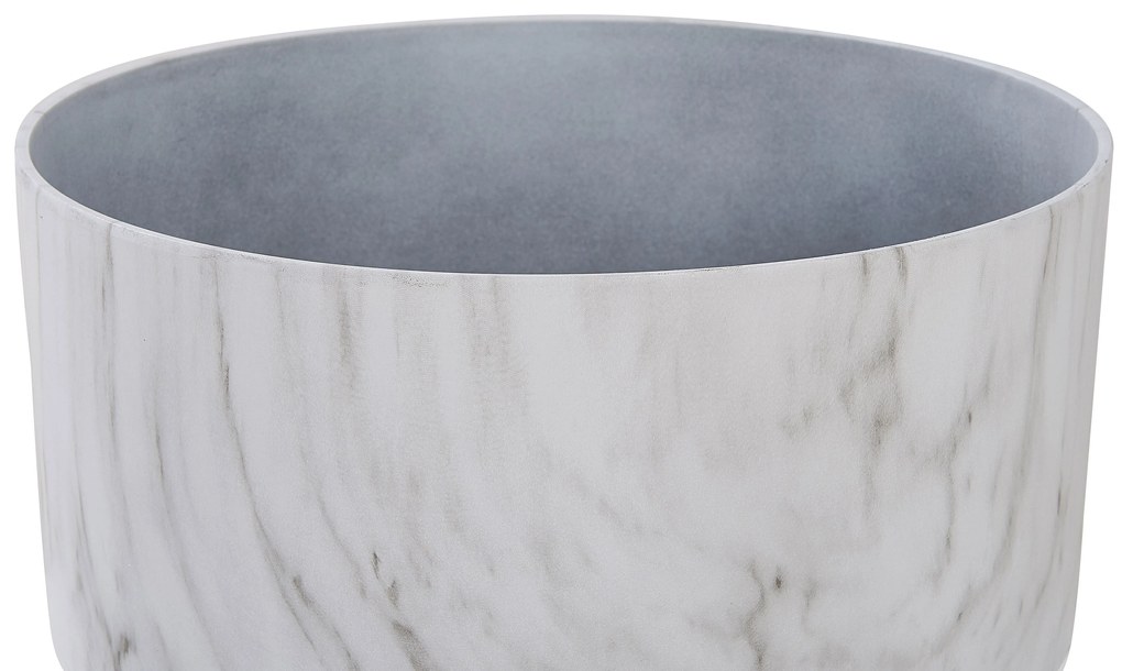 Vaso da fiori effetto marmo bianco ⌀43 cm VALTA Beliani