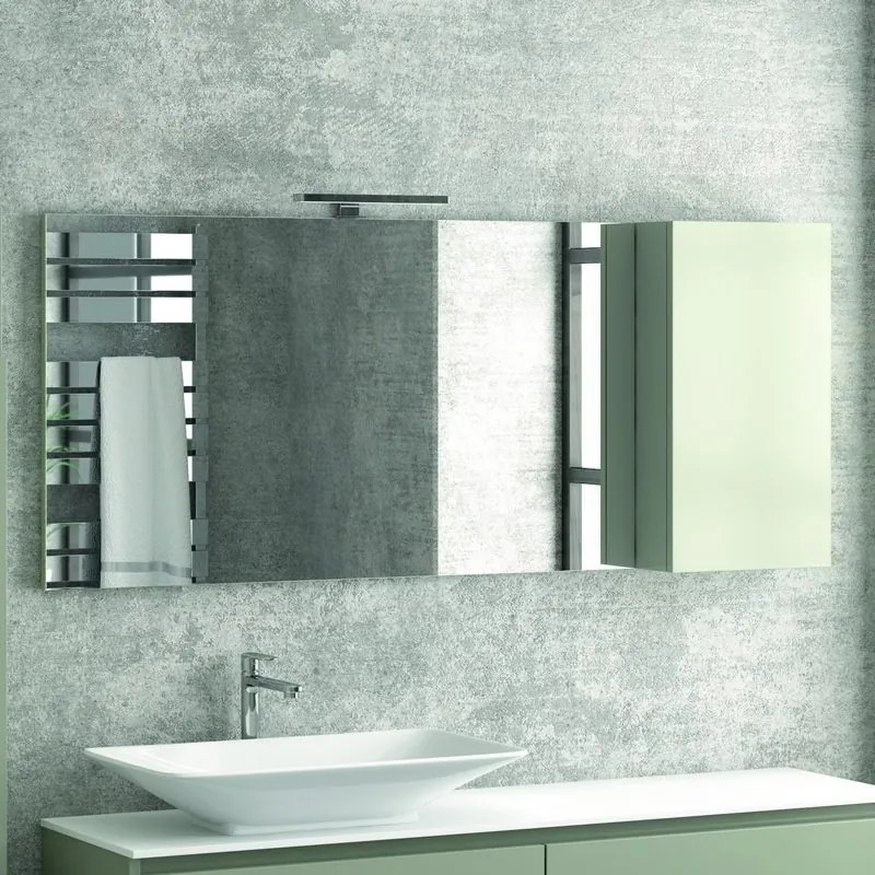 Composizione bagno 155cm sospesa, composta da mobile, specchio, colonna e pensile SP-155A - KAMALU