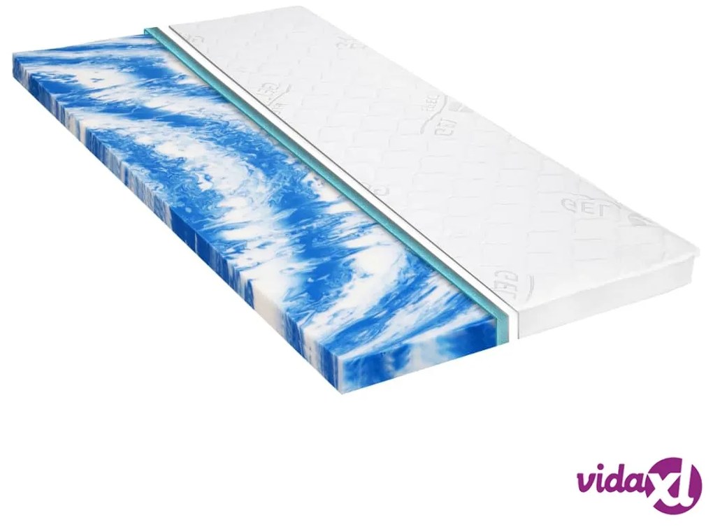 vidaXL Coprimaterasso 100x200 cm Schiuma di Gel 7 cm