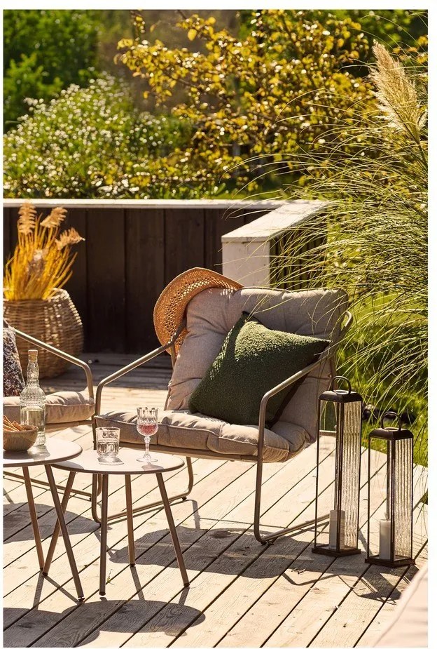 Set di mobili da giardino beige imbottito per 4 persone Nilo – House Nordic