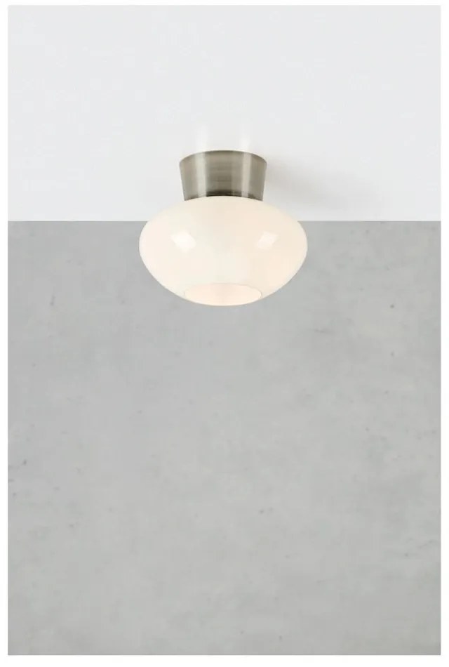 Plafoniera bianca/argentata con paralume in vetro Malaga – Markslöjd