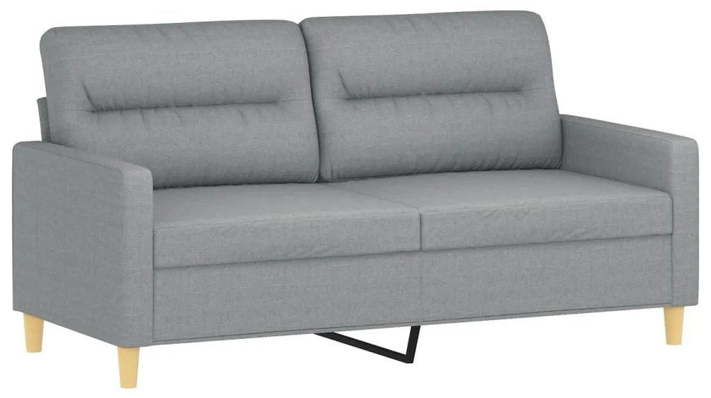 Set divani 3 pz con cuscini grigio chiaro in tessuto