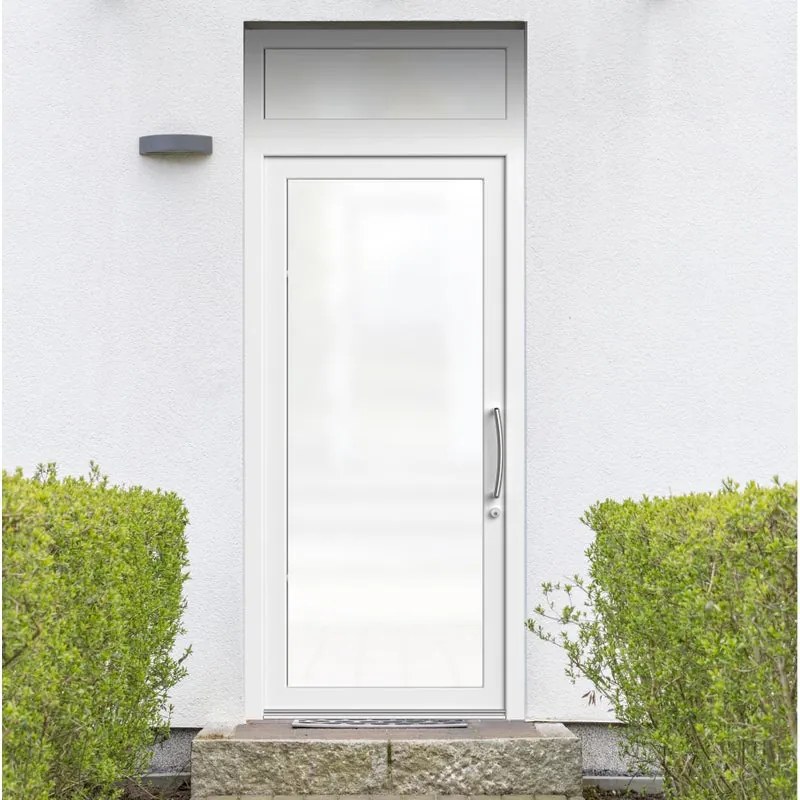 Portoncino d'ingresso Condo13 con vetro L 90 x H 210 cm in PVC bianco, apertura spingere a sinistra