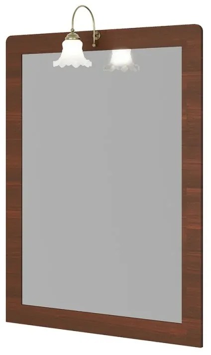 Mobile bagno a terra 85 cm noce con lavabo specchio e lampada Romantica