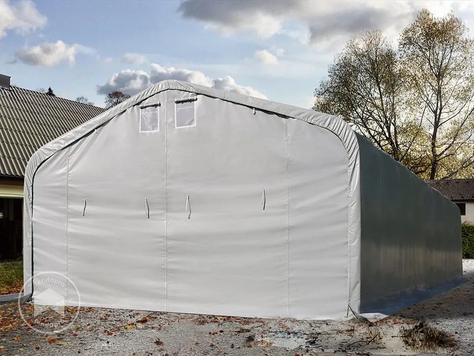 TOOLPORT 7x21m tenda garage 2,6m, PVC 850, grigio, senza statica - (99499)