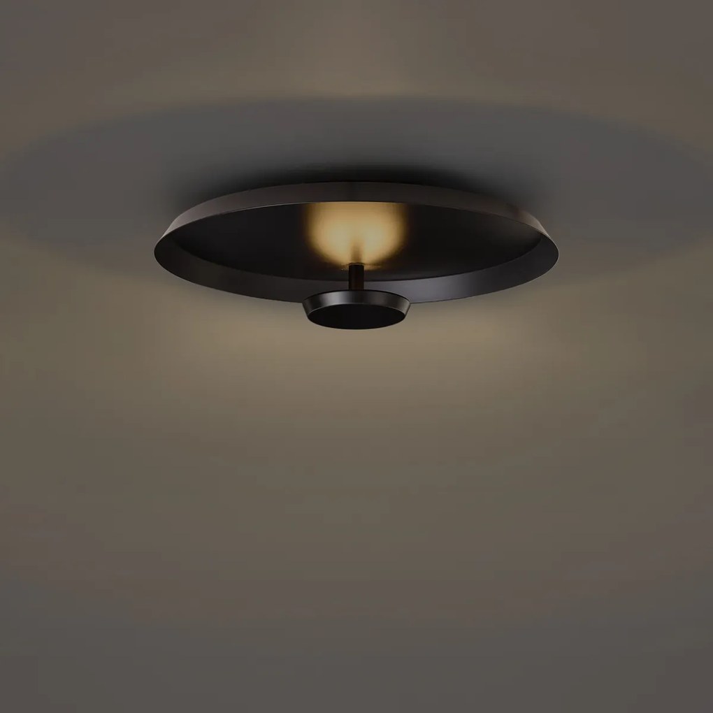 Plafoniera moderna nero opaco con LED dimmerabile a 3 livelli - Sombra