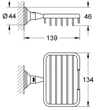 GROHE 40659001 - Mensola angolare ESSENTIALS AUTHENTIC cromo lucido