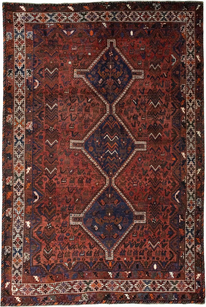 Shiraz Tappeto persiano 300 x 200 Rosso (Iran) Annodato A Mano