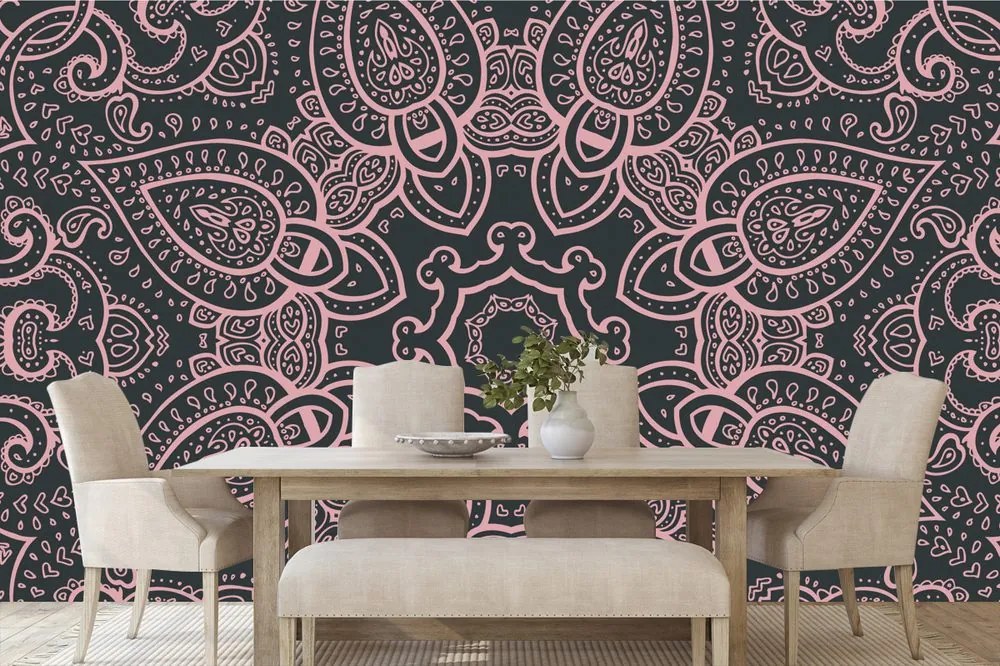 Carta da parati – Mandala con tocco indiano in rosa