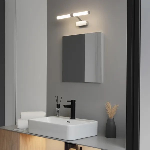 Brilagi - Lampada LED per specchio da bagno TUBEO, 6W/230V, 40 cm, IP44, argento