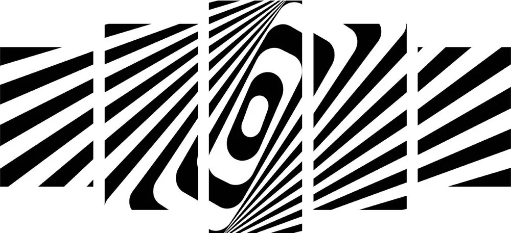 Quadri 5 pezzi – Illusione in bianco e nero