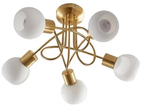 Elaina 5 Plafoniera Brass/Opal - Lindby