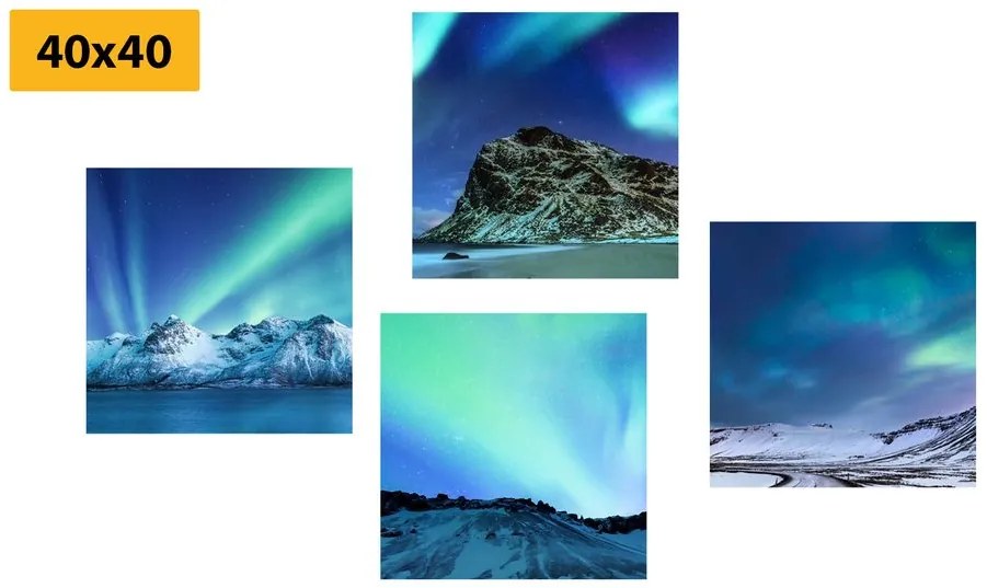 Set di quadri – Bellezza dell'aurora boreale