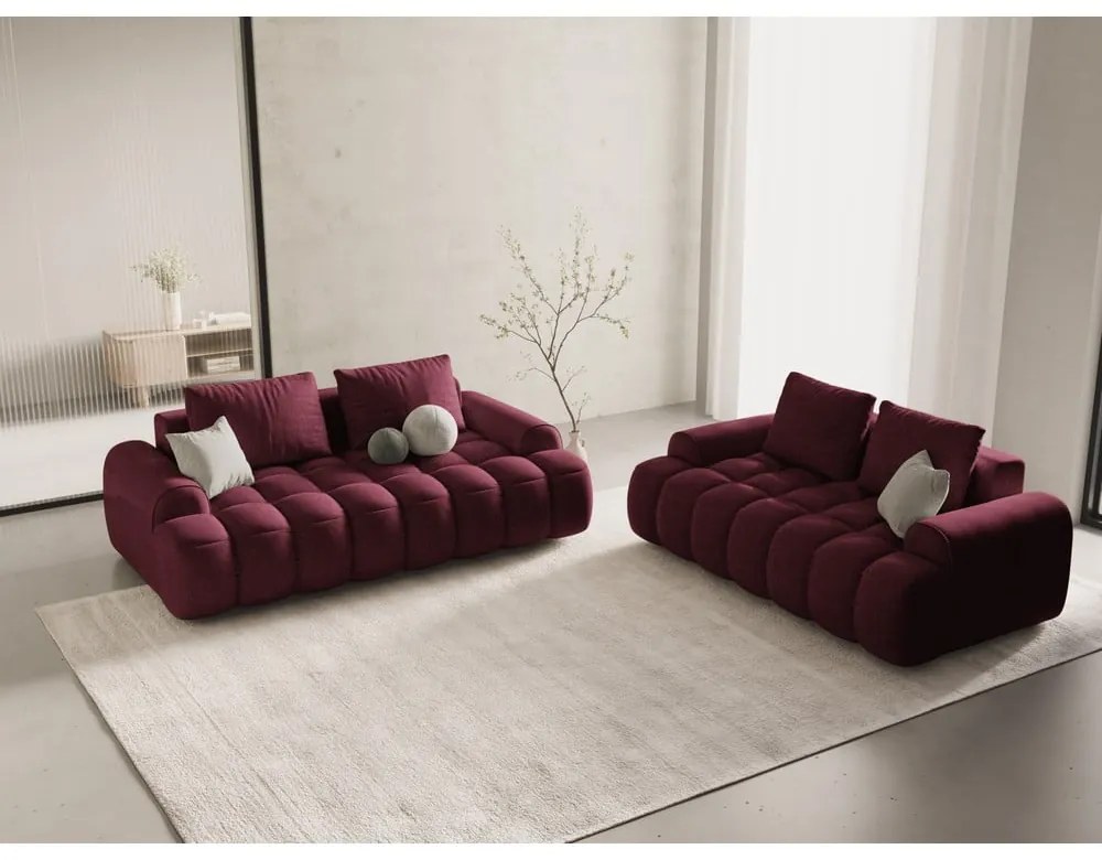 Divano burgundy 175 cm Linz – Cosmopolitan Design