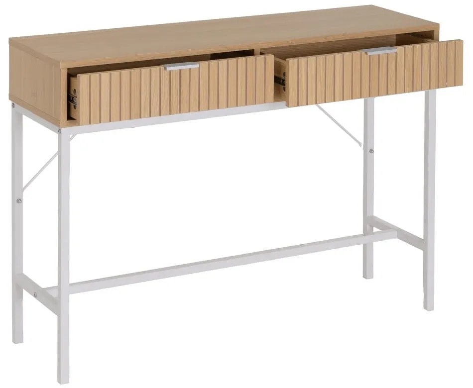 Tavolo consolle di colore naturale con effetto rovere 30x100 cm Mid-Lines – Casa Selección