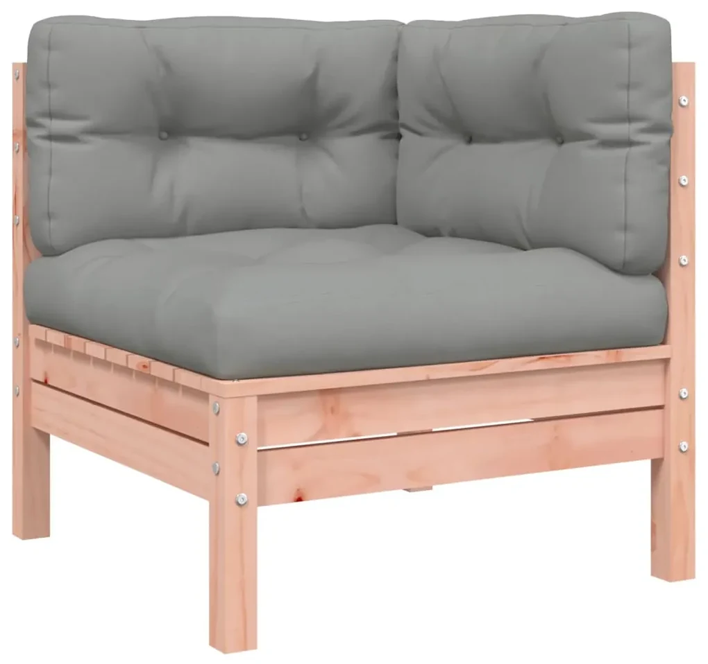 Set divani giardino 7 pz cuscini legno massello abete douglas