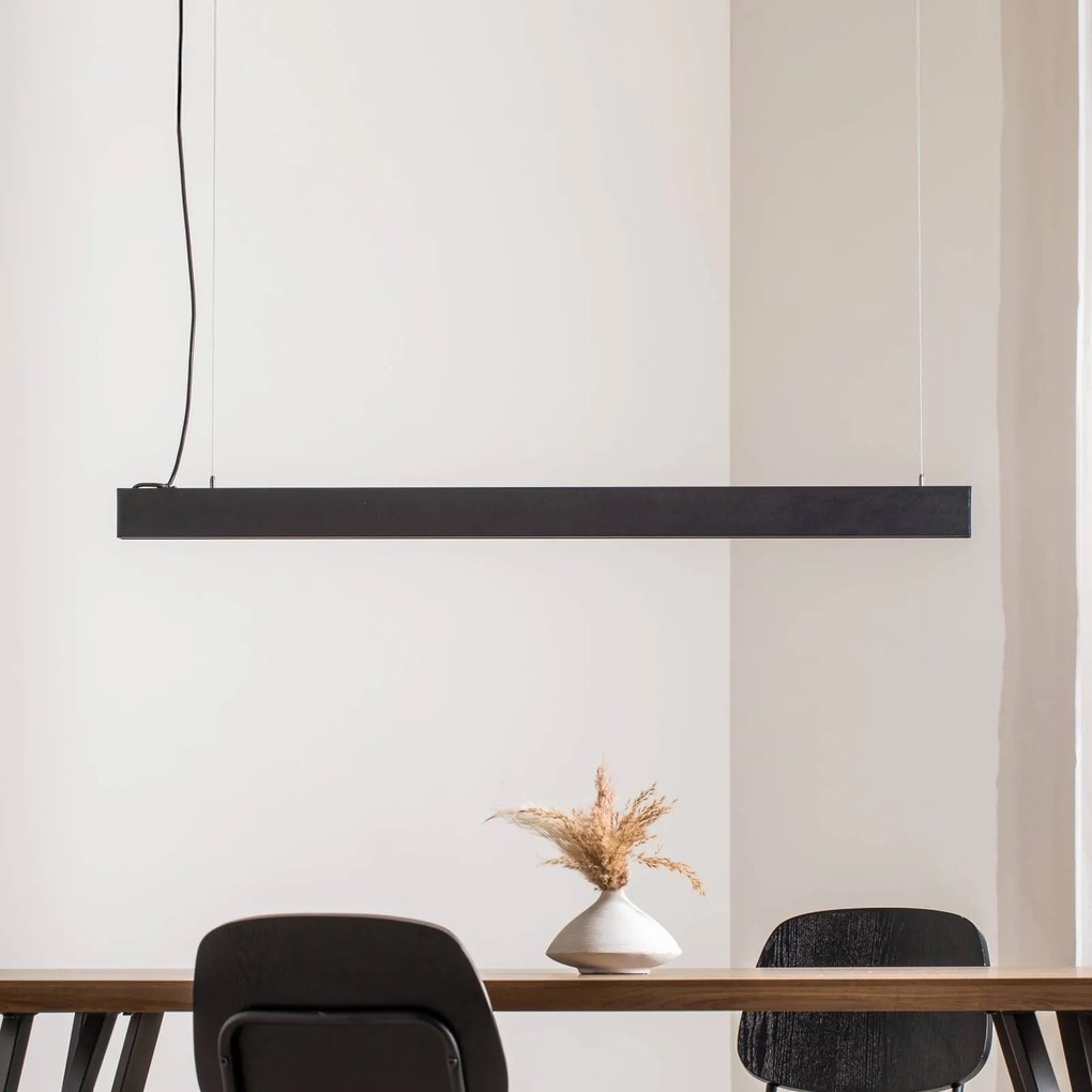 Lampada a sospensione Luxe LED, nera Lunghezza 112,5 cm Metallo 4.000 K TK Lighting, Nero, Soggiorno / Sala da pranzo, Metallo, Moderno