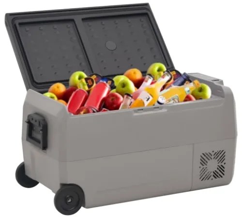 Borsa Frigo con Ruote e Adattatore Nera e Grigia 36 L PP e PE