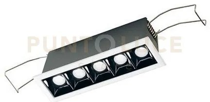 Gfa1120n- faretto da incasso 5 luci led 4000k 830lm 10w antiabbagli...