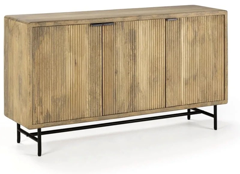 Cassettiera di colore naturale in mango massiccio 150x85x40 cm Mundra – MOME