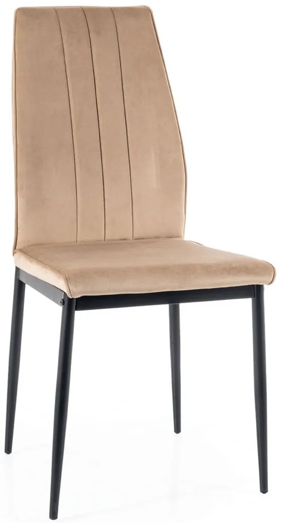 ATENA Beige (tessuto Bluvel 28) - MODERNA SEDIA IMBOTTITA VELVET PER SALONE SALA DA PRANZO CUCINA UFFICIO