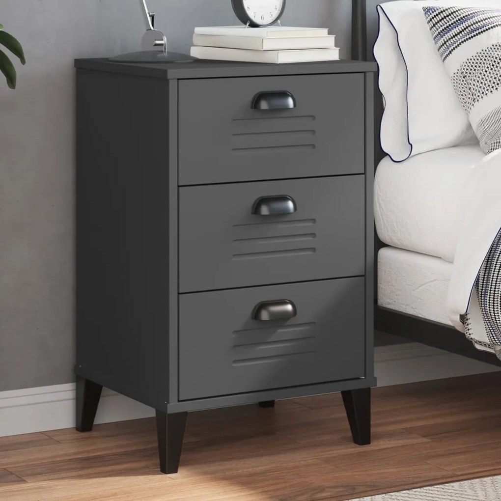 Comodino Vıken Antracite İn Legno Multistrato /