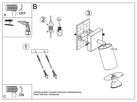 Sollux SL.0727 - Faretto da parete RING 1xGU10/10W/230V