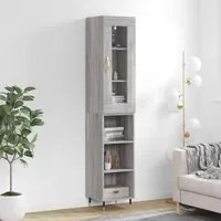 Credenza Grigio Sonoma 34,5x34x180 cm in Legno Multistratocod mxl 78190