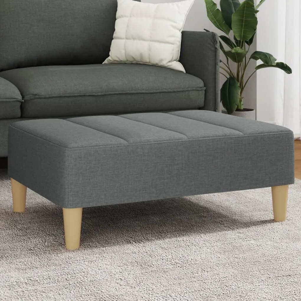 Poggiapiedi Grigio Scuro 77x55x31 Cm İn Tessuto /