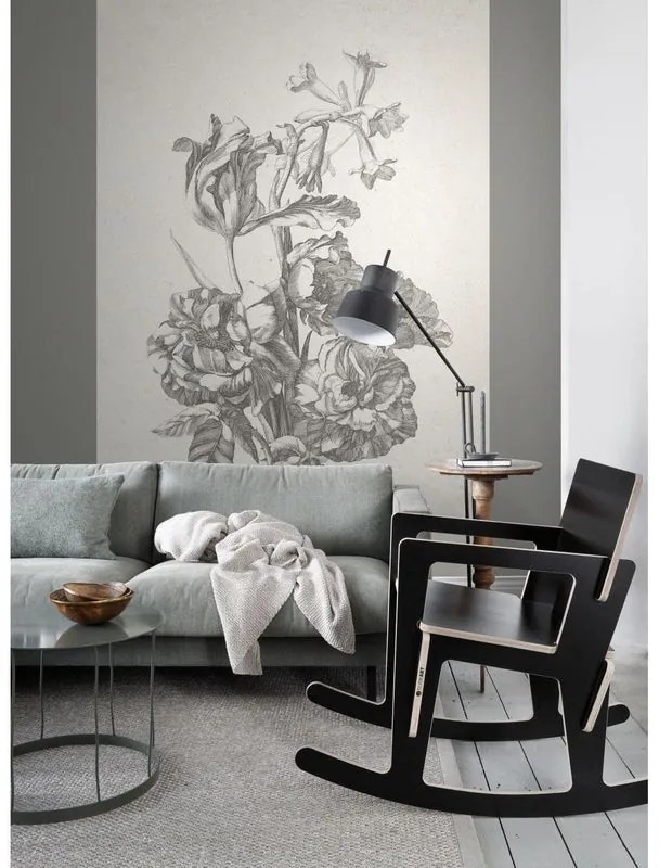 Fotomurale Fiori, bianco e nero
