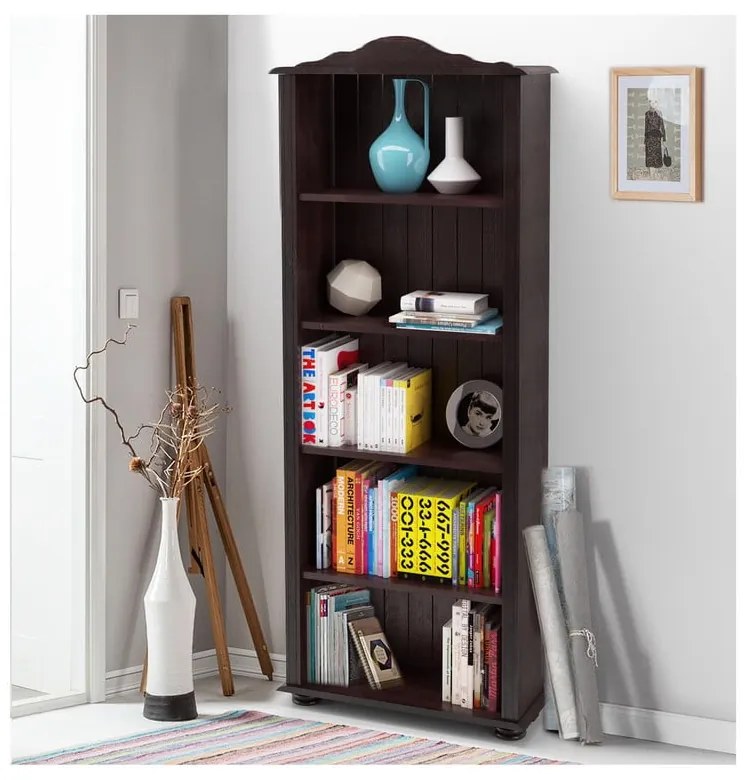 Libreria marrone in legno di pino 70x181 cm Ella - Støraa