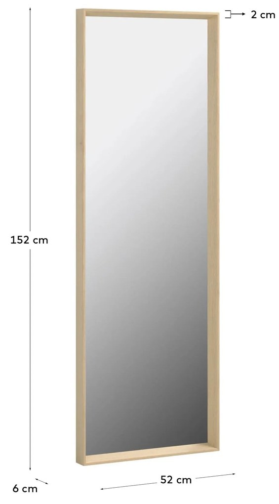 Kave Home - Specchio Nerina 52 x 152 cm con finitura naturale