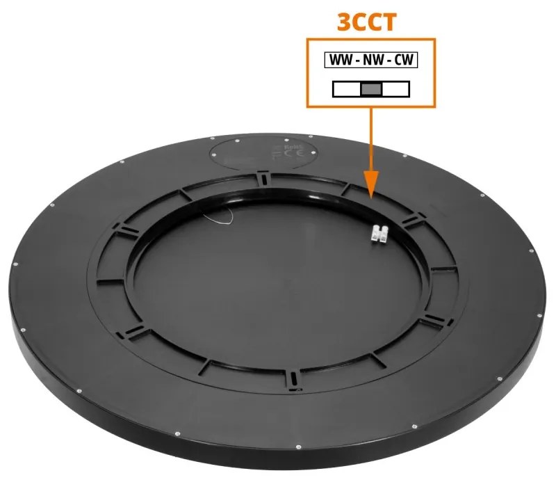 Plafoniera LED Rotonda 50W Slim CCT Bianco Variabile Ø600mm, IP20 - Nera Colore Bianco Variabile CCT