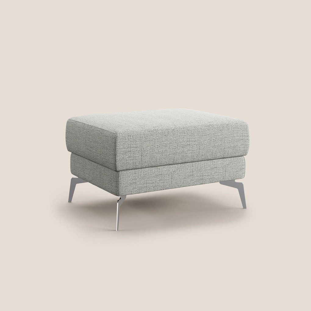 Star Pouf con piedini alti in tessuto impermeabile fiammato T03 grigio chiaro
