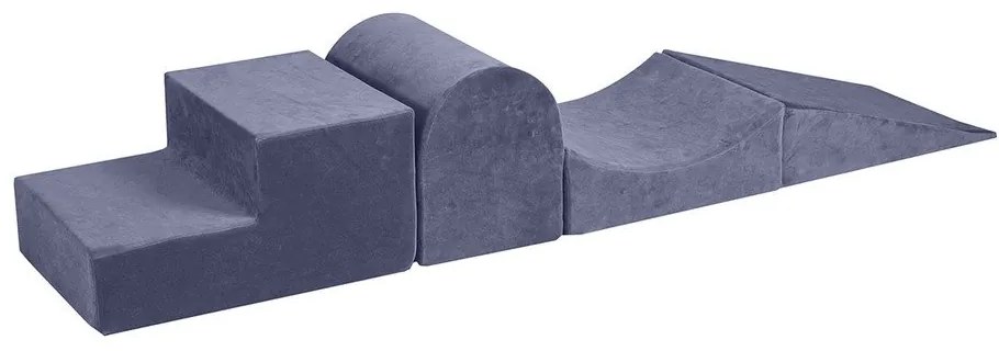 Gioco per psicomotricità blu polveroso in velluto 4 pz altezza totale 30 cm 45x193 cm Montessori – Meowbaby