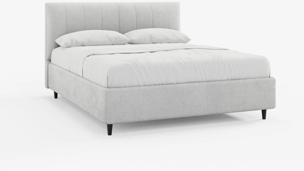 ONYX letto imbottito con vano contenitore e testiera verticale in tessuto certificato Oeko-Tex®