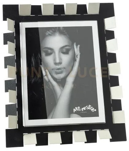 Portafoto di design vertigo grande avorio ,nero in ferro e polimeti...