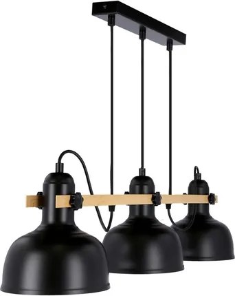 Lampadario a sospensione con filo RENO 3xE27/40W/230V nero/marrone