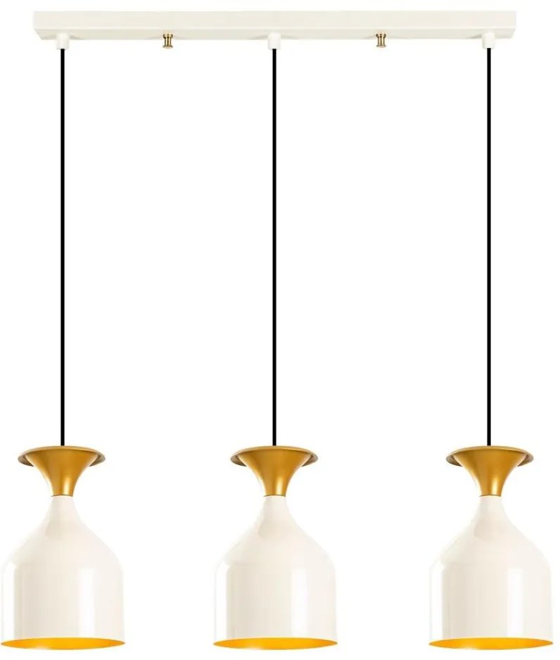 Lampadario sospeso con cavo SIVANI 3xE27/40W/230V bianco/rame