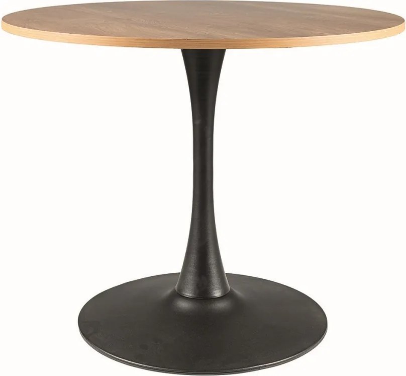 Tavolo rotondo Amadeo II in rovere/nero opaco - d90 x h76 cm