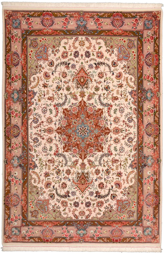 Tabriz Tappeto persiano 220 x 150 Beige (Iran) Annodato A Mano