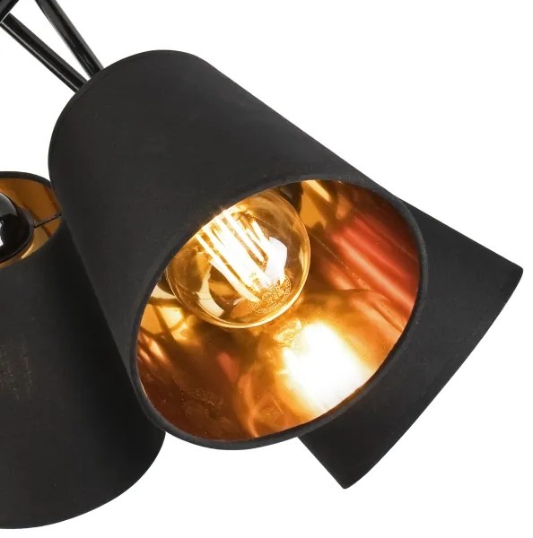 Lampadario a sospensione con supporto rigido IRMA 5xE27/60W/230V nero