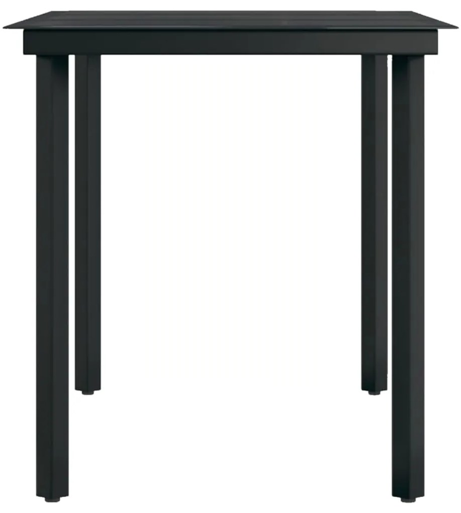 Set da pranzo per giardino 7 pz con cuscini grigio e nero