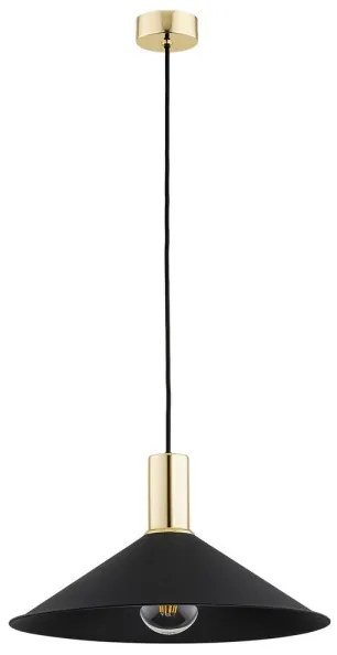 Argon 4912 - Lampadario a sospensione con filo MINORI 1xE27/15W/230V nero/oro