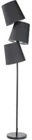 Lampada da Terra Nero Metallo 164 cm Triplo Poliestere Paralume Classico Design Moderno