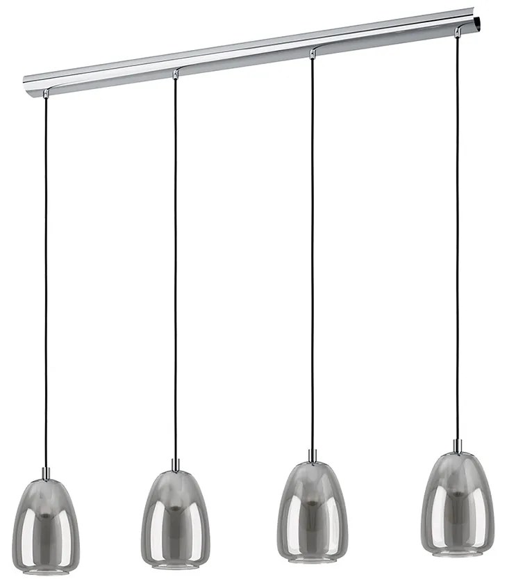 Lampadario Contemporaneo Alobrase 4 Luci Metallo Cromo